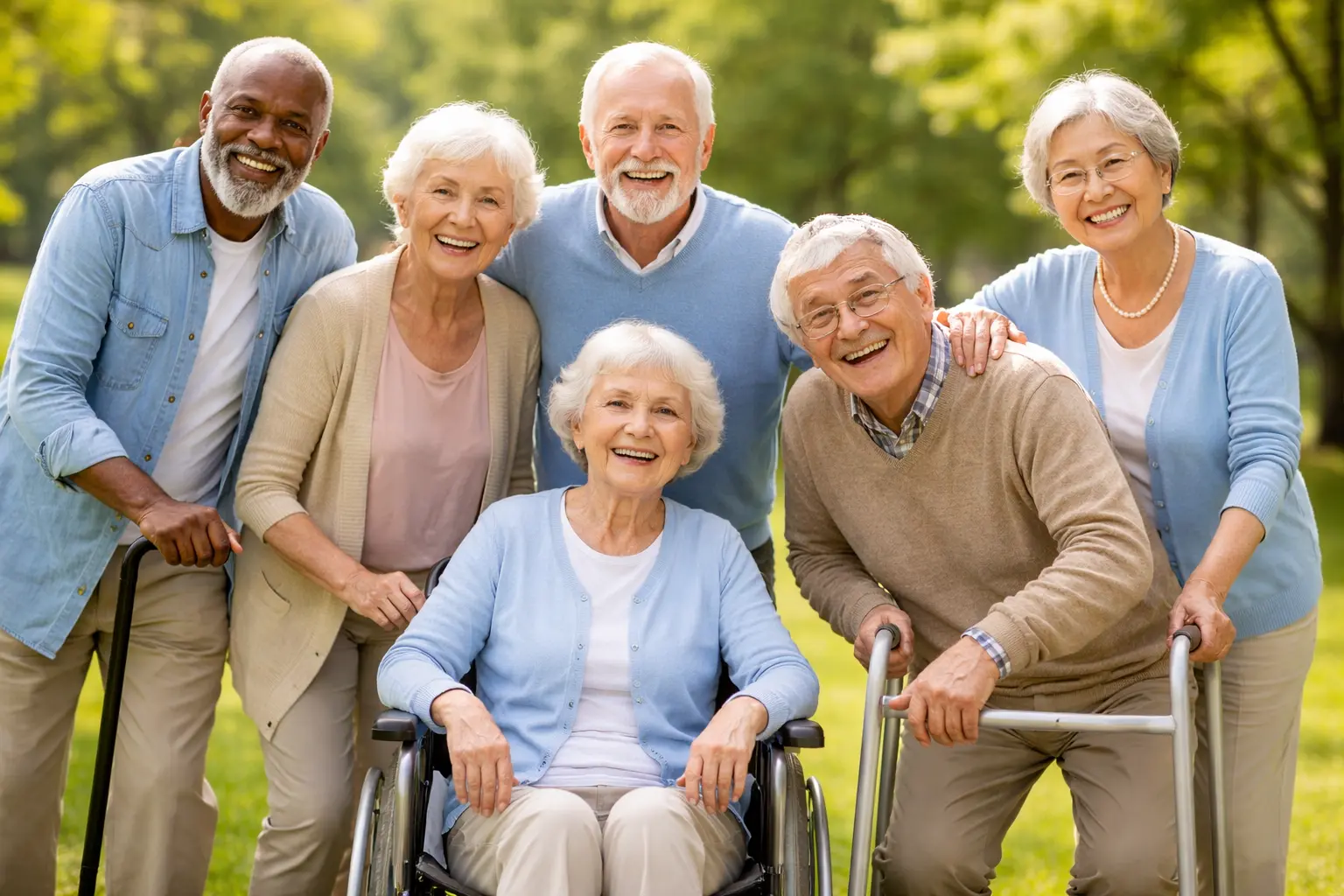 Group of seniors smiling together